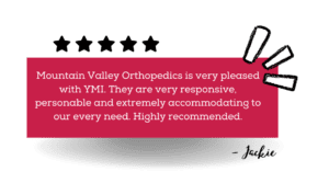 A positive review from Mountain Valley Orthopedics on YMI Insurance.